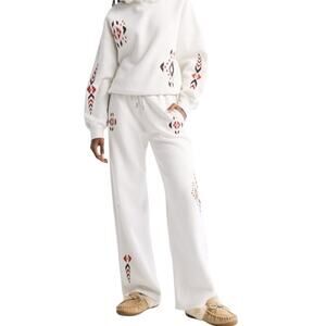 A&F Sunday Fleece Sweatpants and Hoodie Set Size Medium NWT Light Sand Pattern